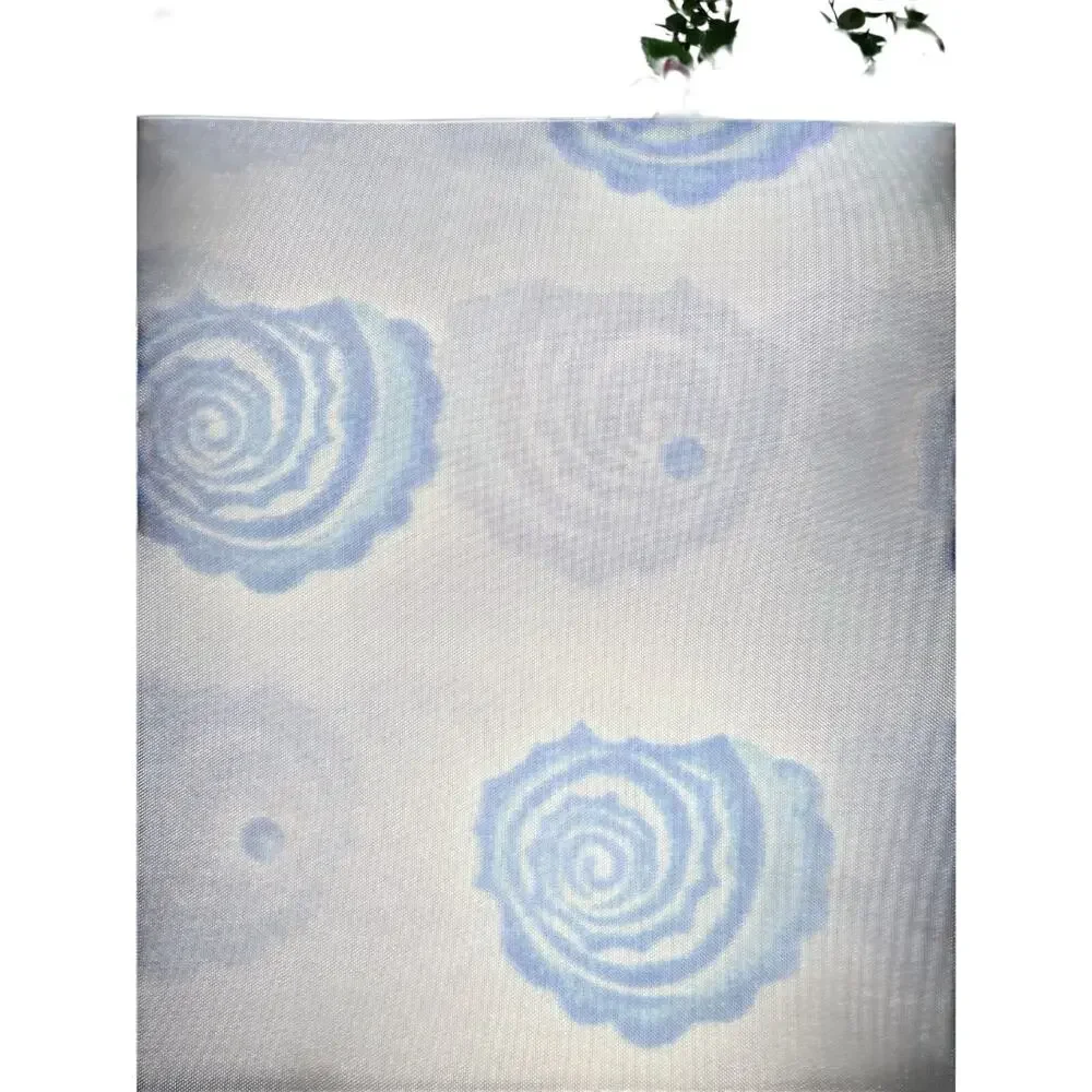 Paris Textile Madison Blue Floral Shower Curtain 70x72